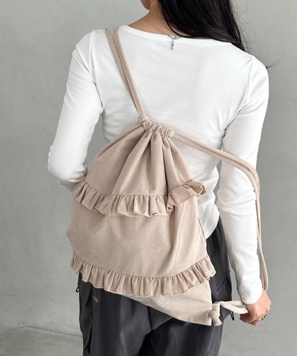 スエードライクフリルナップサック | CL1256032 | ベージュ
