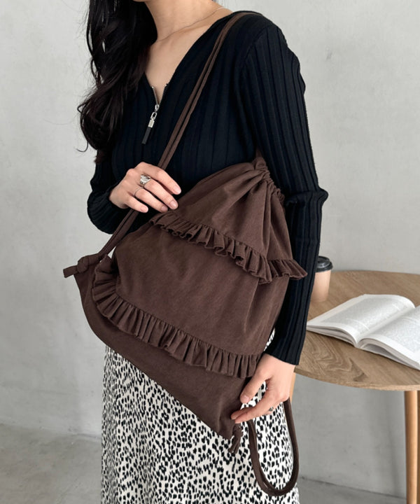 スエードライクフリルナップサック | CL1256032 | ブラウン