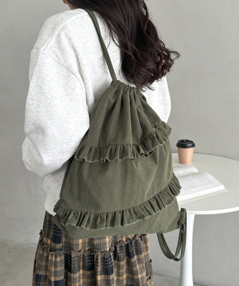 スエードライクフリルナップサック | CL1256032 | カーキ