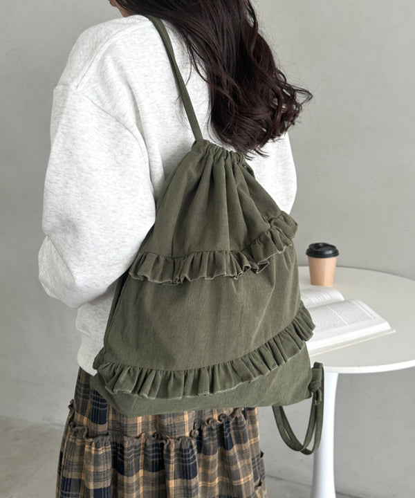 スエードライクフリルナップサック | CL1256032 | カーキ