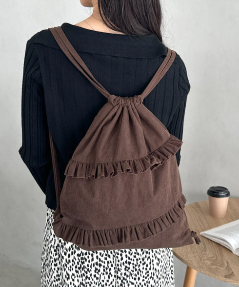 スエードライクフリルナップサック | CL1256032 | ブラウン