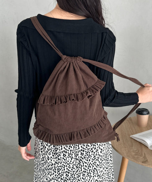 スエードライクフリルナップサック | CL1256032 | ブラウン