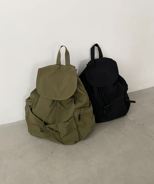 【大容量】ドロストナイロンバックパック/リュック | CL1256033 | ブラック