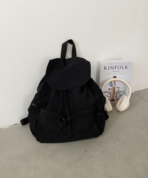 【大容量】ドロストナイロンバックパック/リュック | CL1256033 | ブラック