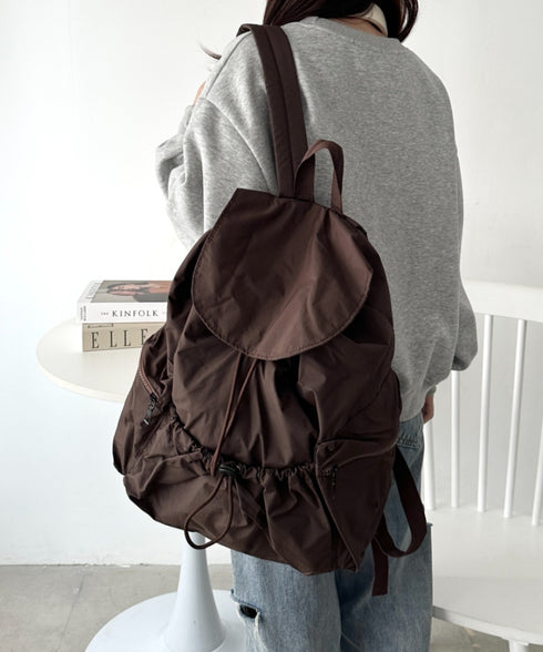 【大容量】ドロストナイロンバックパック/リュック | CL1256033 | ブラウン