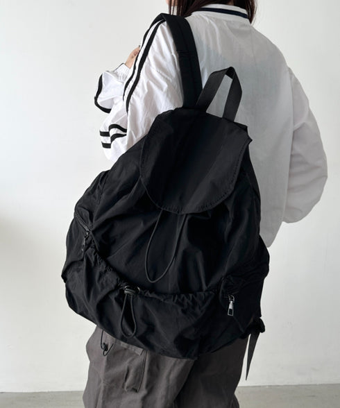 【大容量】ドロストナイロンバックパック/リュック | CL1256033 | ブラック
