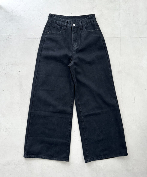 ワイドバギーフレアデニムパンツ | BA2256030 | ブラック
