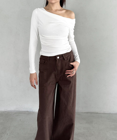 ワイドバギーフレアデニムパンツ | BA2256030 | ブラウン