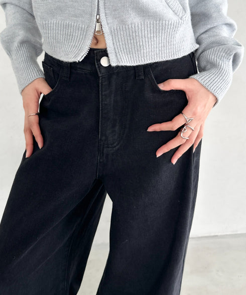 ワイドバギーフレアデニムパンツ | BA2256030 | ブラック