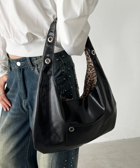レオパードライニングショルダーバッグ | BA1256034 | ブラック
