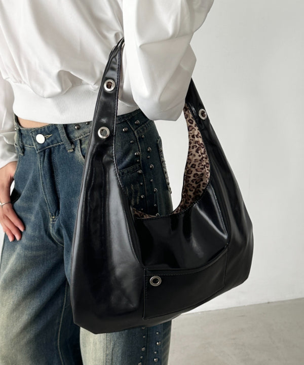 レオパードライニングショルダーバッグ | BA1256034 | ブラック