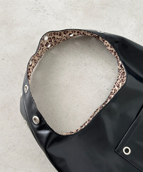 レオパードライニングショルダーバッグ | BA1256034 | ブラック
