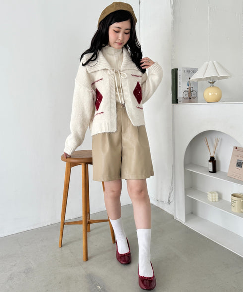 アーガイルリボンニットカーディガン | SL2256102 | アイボリー