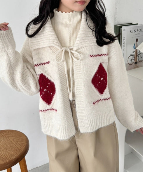 アーガイルリボンニットカーディガン | SL2256102 | アイボリー