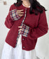 ネルチェックドッキングニットカーディガン | SL2256103 | レッド