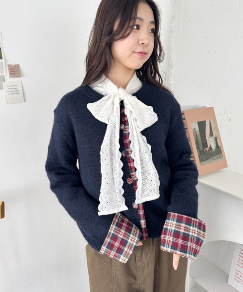 ネルチェックドッキングニットカーディガン | SL2256103 | ネイビー