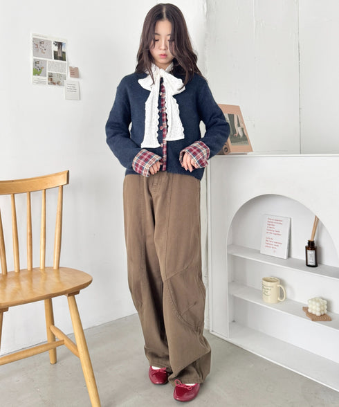 ネルチェックドッキングニットカーディガン | SL2256103 | ネイビー