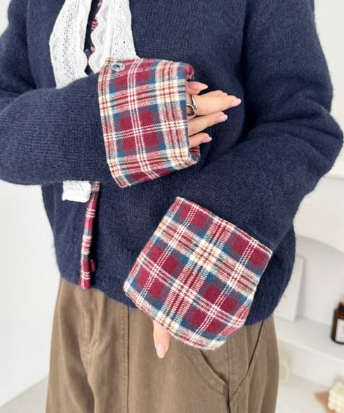 ネルチェックドッキングニットカーディガン | SL2256103 | ネイビー