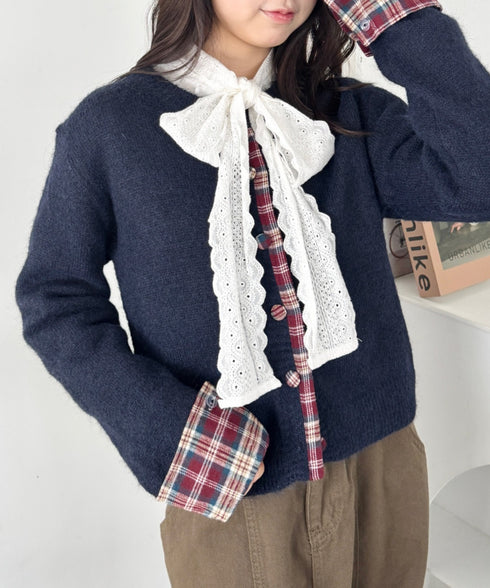 ネルチェックドッキングニットカーディガン | SL2256103 | ネイビー