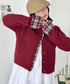 ネルチェックドッキングニットカーディガン | SL2256103 | レッド