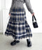 チェックフリルティアードスカート | LO2256054 | ネイビー