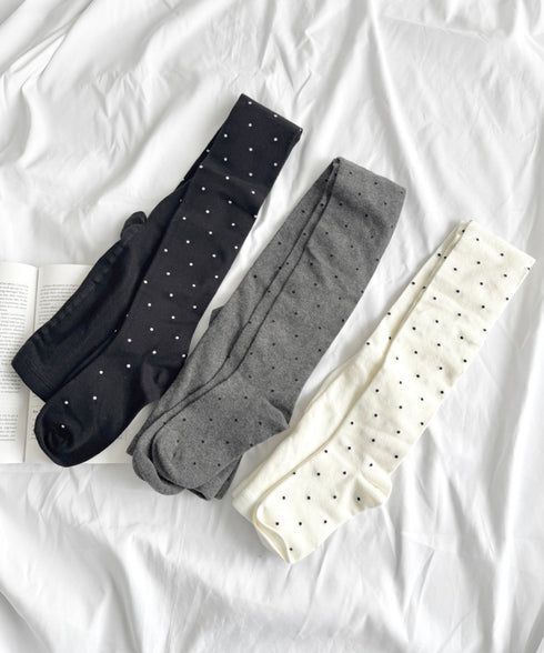 ドット柄ニットタイツ | LO6254011 | ブラック