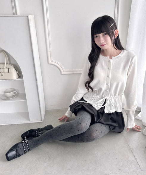 ドット柄ニットタイツ | LO6254011 | チャコールグレー