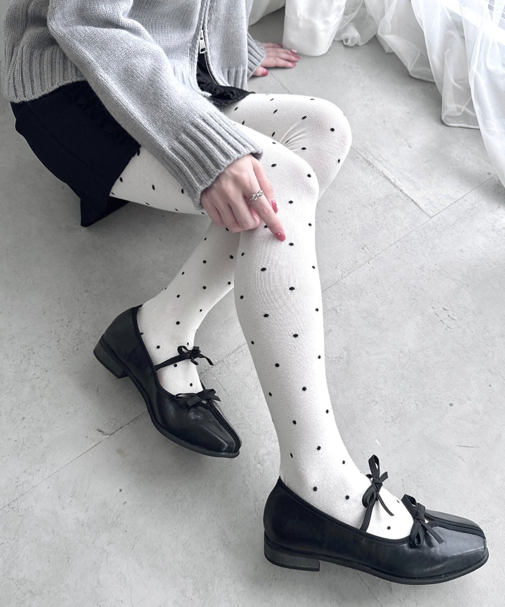 ドット柄ニットタイツ | LO6254011 | オフホワイト – Outfitter lab