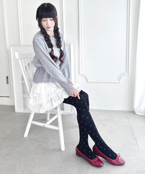 ドット柄ニットタイツ | LO6254011 | ブラック