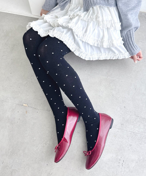 ドット柄ニットタイツ | LO6254011 | ブラック