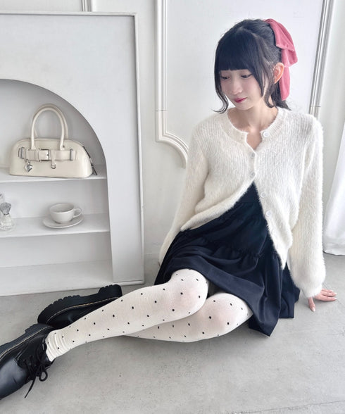ドット柄ニットタイツ | LO6254011 | オフホワイト