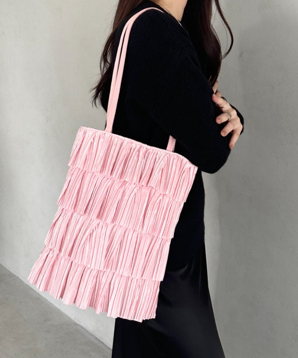 パーティーサブバッグ4段フリルパーティートートバッグ 結婚式/二次会/サブトート | MD1256015 | ピンク