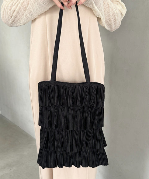 パーティーサブバッグ4段フリルパーティートートバッグ 結婚式/二次会/サブトート | MD1256015 | ブラック