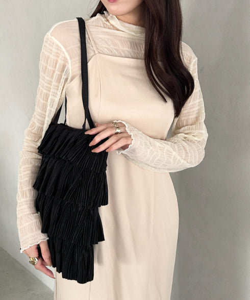 パーティーサブバッグ4段フリルパーティートートバッグ 結婚式/二次会/サブトート | MD1256015 | ブラック