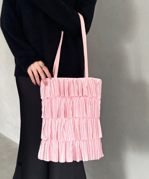 パーティーサブバッグ4段フリルパーティートートバッグ 結婚式/二次会/サブトート | MD1256015 | ピンク