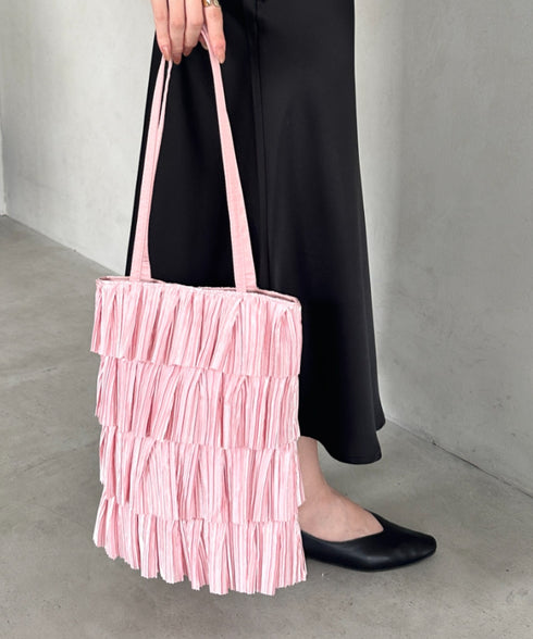 パーティーサブバッグ4段フリルパーティートートバッグ 結婚式/二次会/サブトート | MD1256015 | ピンク