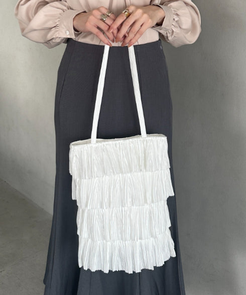 パーティーサブバッグ4段フリルパーティートートバッグ 結婚式/二次会/サブトート | MD1256015 | ホワイト