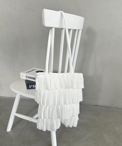 パーティーサブバッグ4段フリルパーティートートバッグ 結婚式/二次会/サブトート | MD1256015 | ホワイト