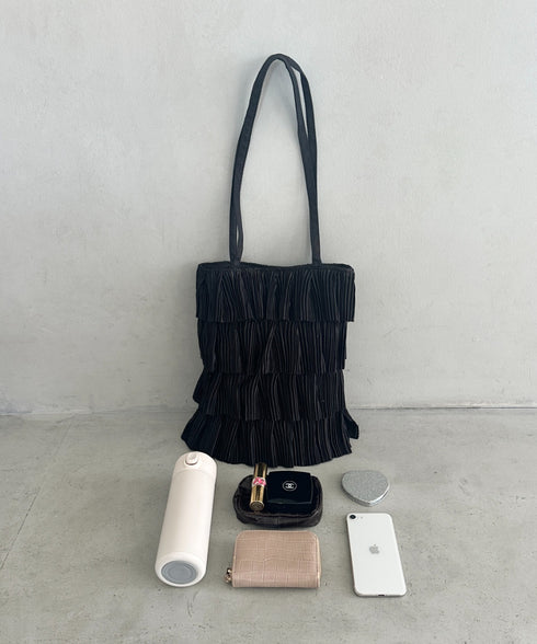 パーティーサブバッグ4段フリルパーティートートバッグ 結婚式/二次会/サブトート | MD1256015 | ブラック