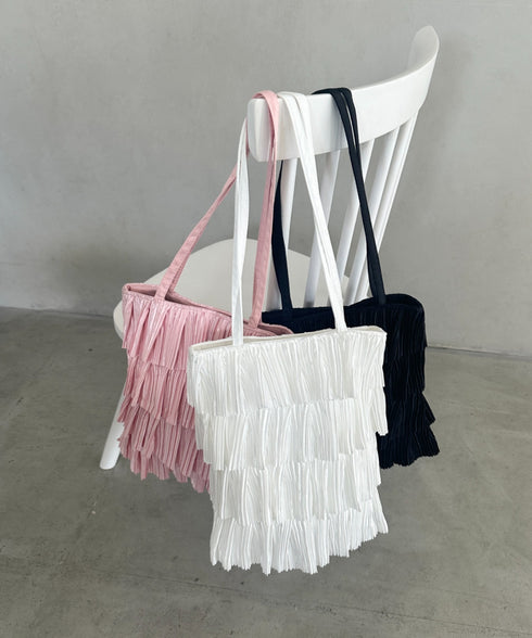 パーティーサブバッグ4段フリルパーティートートバッグ 結婚式/二次会/サブトート | MD1256015 | ブラック