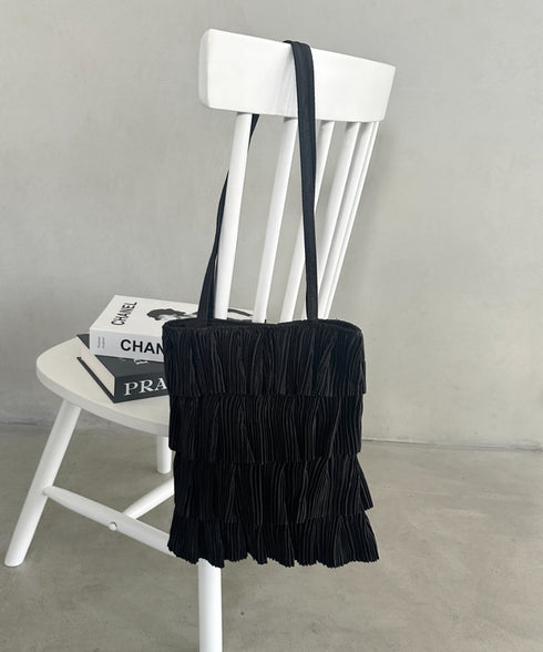 パーティーサブバッグ4段フリルパーティートートバッグ 結婚式/二次会/サブトート | MD1256015 | ブラック