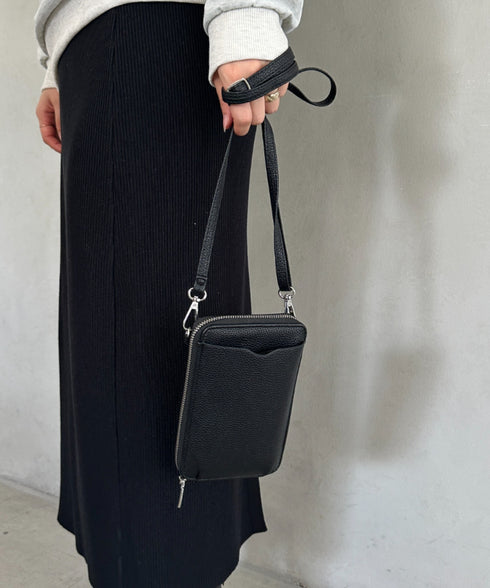 お財布スマホミニショルダーバッグ ポシェット | MD1256024 | ブラック