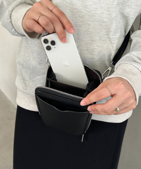 お財布スマホミニショルダーバッグ ポシェット | MD1256024 | ブラック