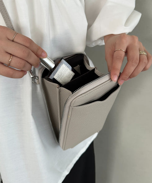 お財布スマホミニショルダーバッグ ポシェット | MD1256024 | グレー