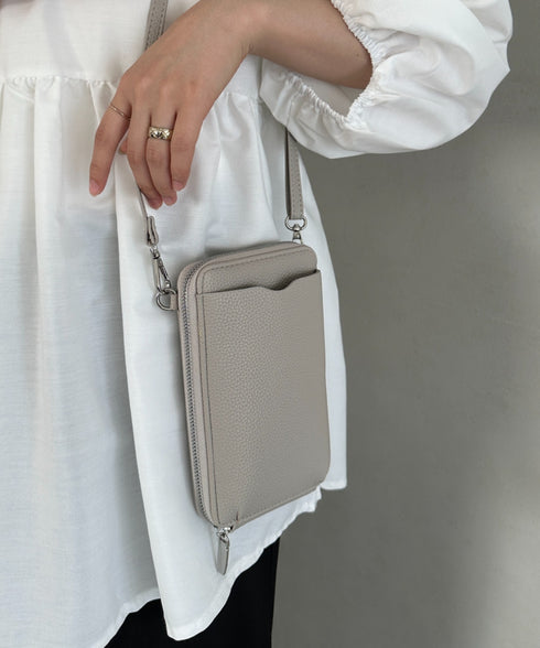 お財布スマホミニショルダーバッグ ポシェット | MD1256024 | グレー