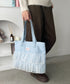 【A4収納可】フリル横型トートバッグ | WR1256013 | ライトブルー