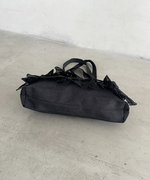 【A4収納可】フリル横型トートバッグ | WR1256013 | ブラック