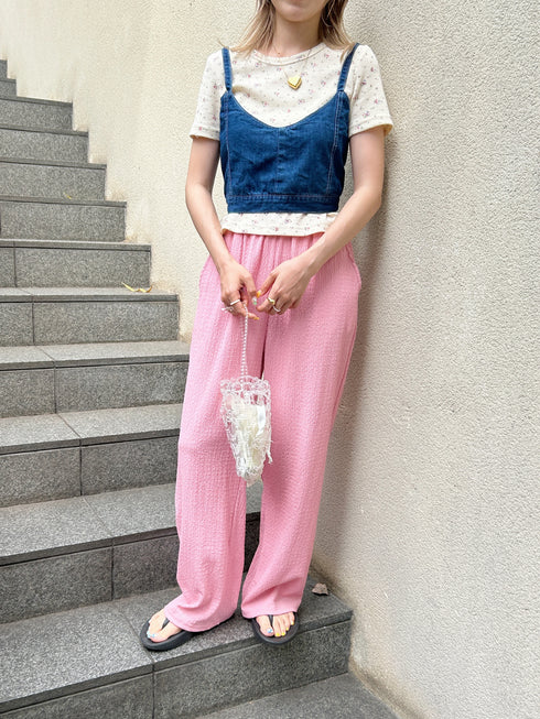 レトロフラワーワッフルTシャツ | SL2231719 | クリーム