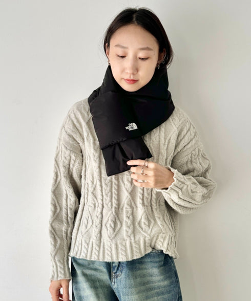 THE NORTH FACE(ザ・ノースフェイス)/T-BALL MUFFLER/ブランドロゴ ワンポイント ダウンマフラー パディングマフラー | IM6253074 | ブラック
