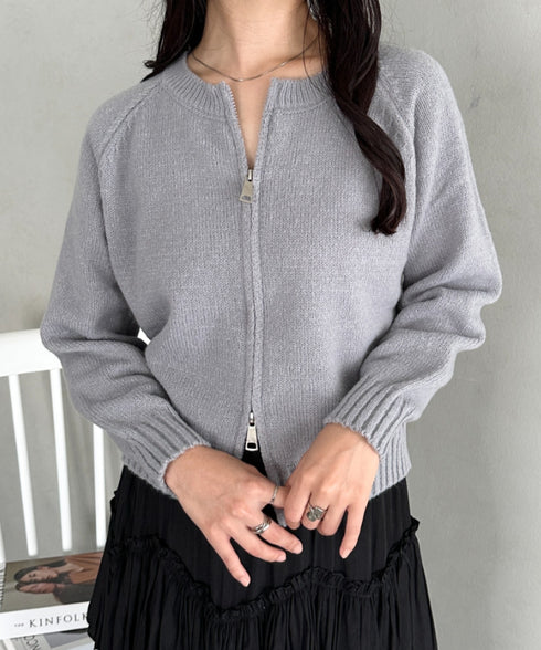 ダブルジップニットトップス | CL2256047 | グレー